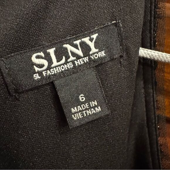 SLNY Black Sequin Cocktail Party Dress V-Neck Sz 6 NEW - Picture 5 of 15